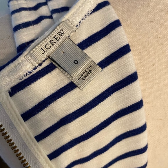 J. Crew white with blue stripes dress size 0 ~ - Picture 4 of 14